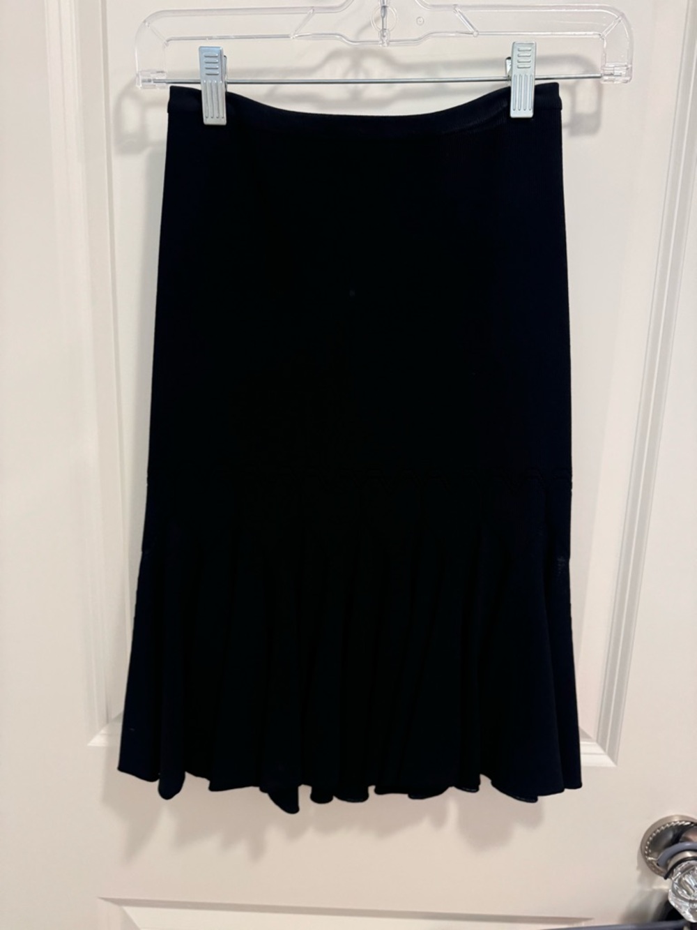 Alaia Black A-Line Flounced Hem Skirt